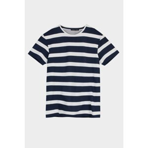 Trendyol Navy Blue Men's Striped Regular Fit T-Shirt