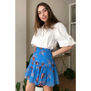 Trendyol Blue Floral Printed Skirt