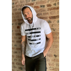 Trendyol White Male Printed Hooded T-Shirt