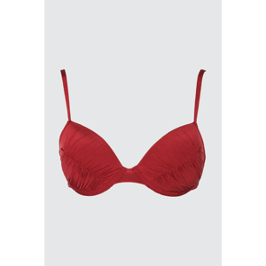 Trendyol Burgundy PuckerDetailed Bikini Top