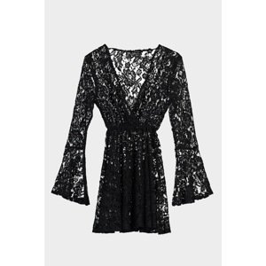 Trendyol Black Lace Double Breasted Beach Dress