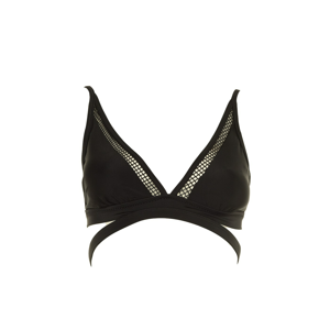 Trendyol Black Cat Ladder Patterned Bikini Top