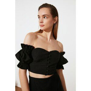 Dámsky crop top Trendyol Frill detailed