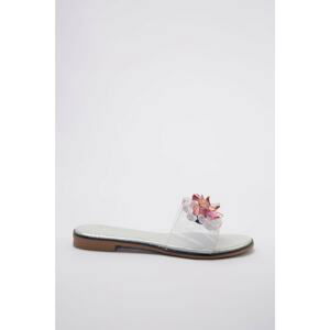 Trendyol White Transparent Detailed Stony Women's Slippertaks20TE0030