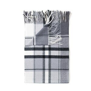 Light grey wool checkered scarf Light grey