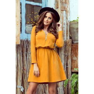 283-1 NANCY Dress with a zipper - mustard color