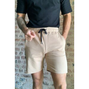 Trendyol Beige Men's Slim Fit Camouflage Paneled Shorts & Bermuda