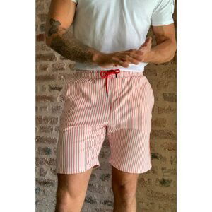 Trendyol Tile Men's Waist Elastic Striped Seer Sucker Shorts & Bermuda