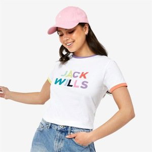 Jack Wills Kitcher Flock Graphic Ringer T Shirt