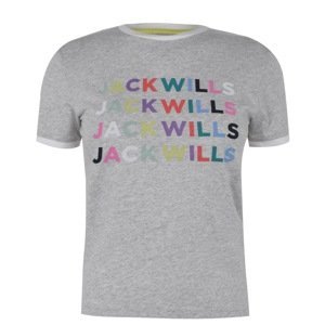 Jack Wills Kitcher Flock Graphic Ringer T Shirt