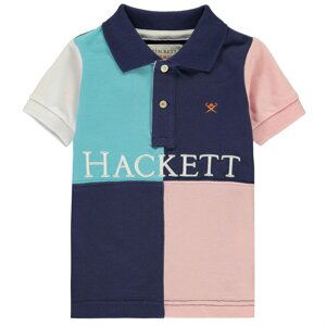 Hackett Boys Quad Panel Cotton Short Sleeved Polo Shirt