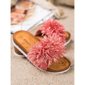 SHELOVET STYLISH CORAL FLIP-FLOPS