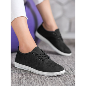 SHELOVET TIED OPENWORK SNEAKERS