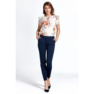 Colett Woman's Blouse Cb21 Flowers Ecru