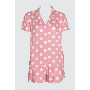 Trendyol Lila Puantiye Woven Pyjamas Set