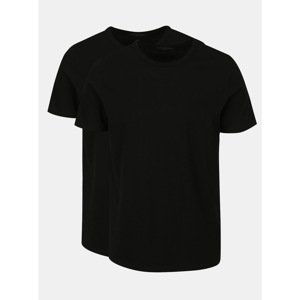 Súprava dvoch čiernych basic tričiek s krátkym rukávom Jack & Jones Basic