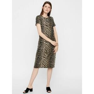 Hnedé šaty s leopardím vzorom AWARE by VERO MODA Gava