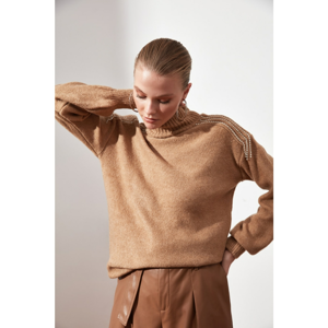 Trendyol Camel Accessory Detailed Knitwear Sweater