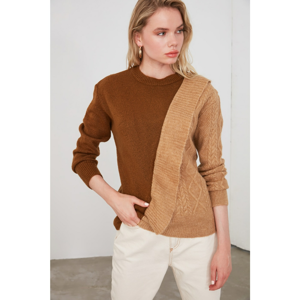 Trendyol Knit-in-Hand wearer sweater with Brown Volli Color Block