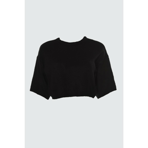 Trendyol Black Crop Knit Sweater