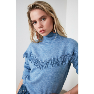 Trendyol Blue Accessory Detailed Knit Sweater