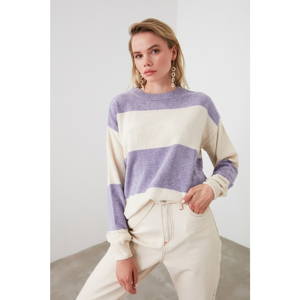 Trendyol Lila Screech Color Block Knit Sweater
