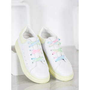 SHELOVET SNEAKERS WITH COLORED LACES