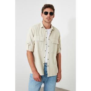 Trendyol Cream Male Big Pocket Cover Regular fit Shirt