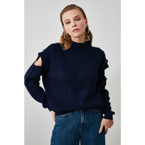 Trendyol Navy Cut Out Detailed Knitwear Sweater
