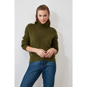 Trendyol Khaki Turtleneck Knit Sweater