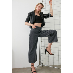 Trendyol Black High Waist Culotte Jeans