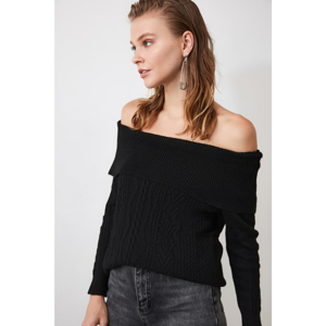 Trendyol Black Carmen Collar Knit Sweater