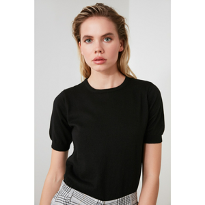 Trendyol Black Bike Collar Short Sleeve KnitWear Sweater