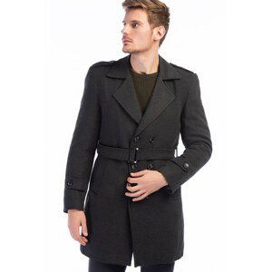 PLT8320 DEWBERRY MEN's COAT-PATTERNED ANTHRACITE