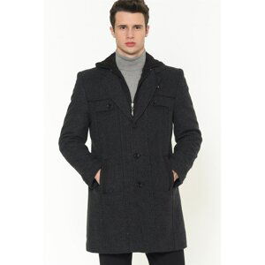 PLT8338 DEWBERRY MEN's COAT-PATTERNED ANTHRACITE