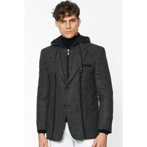 K7534 DEWBERRY MALE COAT-PATTERNED ANTHRACITE