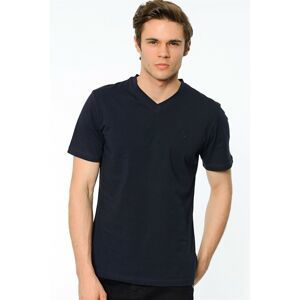 T8537 DEWBERRY T-SHIRT-LACİVERT