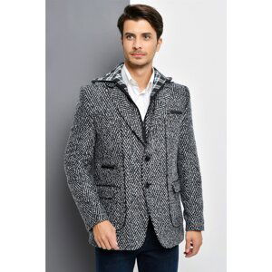 K7540 DEWBERRY MALE COAT-PATTERNED LACİVERT