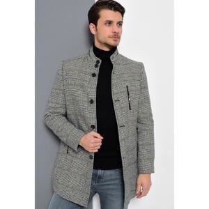 PLT8386 DEWBERRY MEN's COAT-PLAID-LACİVERT