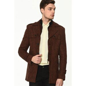 K7542 DEWBERRY MEN's COAT-PATTERNED BURGUNDY