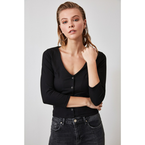Trendyol Black Button Knitted Blouse