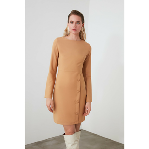 Trendyol Mink Button Detailed Dress