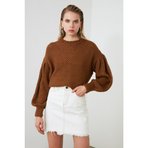 Trendyol Brown-Specific Detailed Knitwear Sweater
