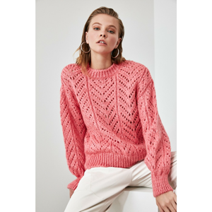 Trendyol Pink Braid Detailed Knitsweater