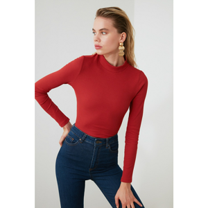 Trendyol Cinnamon Steep Collar Fitilli Knitted Body WITH Studs