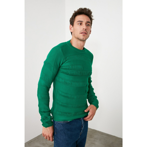 Trendyol Green Men's Bike Collar Slim Fit Knitwear Sweater