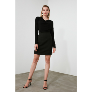 Trendyol Black Degaje Collar Dress