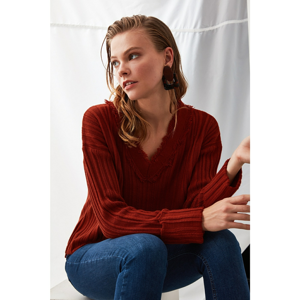 Trendyol Cinnamon Drain Detailed Knitwear Sweater