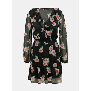 Black floral dress with ruffles TALLY WEiJL