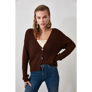 Trendyol Brown Button Detailed Knitwear Cardigan